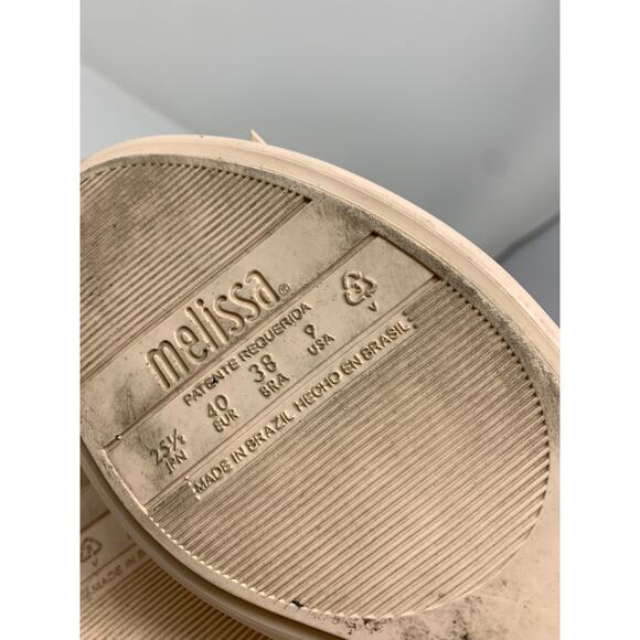 Melissa Space Love III Flats Womens Size 9 Chalk Pink Matte Gold Tone Bow - Picture 7 of 7